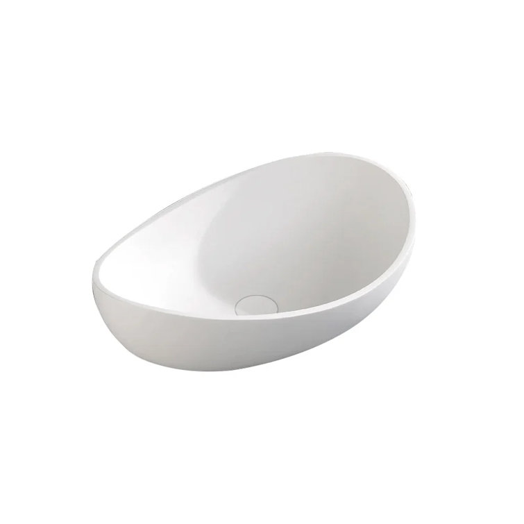 Homary 19.11'' White Resin Oval Bathroom Sink Wayfair